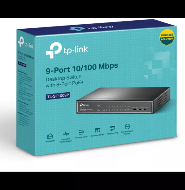 Switch de bureau TP-Link TL-SF1009P 9 ports 10/100 Mbps avec PoE + 8 ports