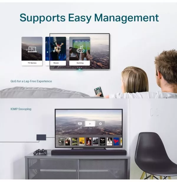 Switch de bureau TP-Link TL-SG108E 8 Ports Gigabit
