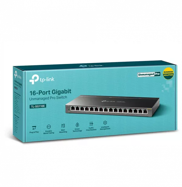 Switch de bureau TP-Link TL-SG116E Non administrable Pro 16 ports Gigabit