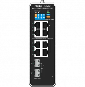 Switch industriel L2 géré dans le Cloud Reyee NIS2100-8GT2SFP-HP 10 ports, 1 port PoE++, 7 ports PoE+, 2 ports Uplink SFP