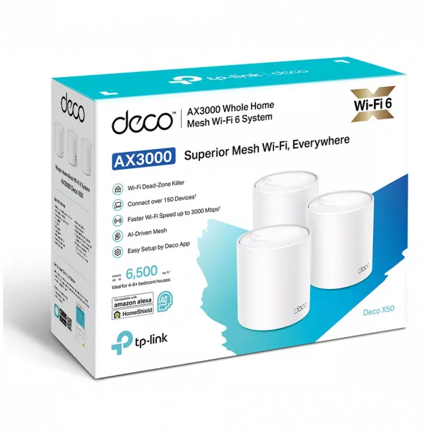 Système Mesh WiFi 6 TP-Link Deco X50 AX3000 pour toute la maison 3 packs (DECOX50_3-PACK)