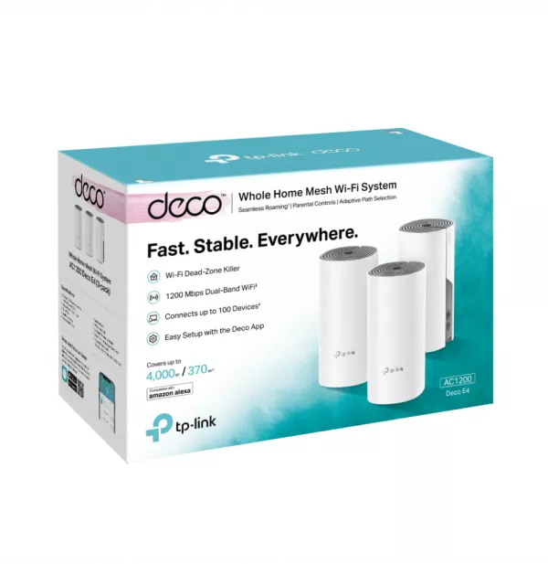 Système Mesh WiFi 5 TP-Link Deco E4 AC1200 pour toute la maison 3 packs (DECOE4_3-PACK)