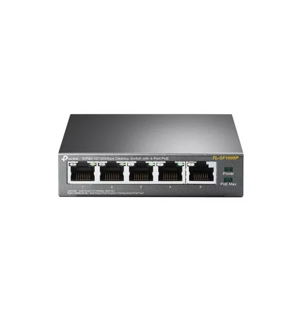 TP-Link TL-SF1005P Non-géré Fast Ethernet (10/100) Connexion Ethernet, supportant l'alimentation via ce port (PoE) Noir