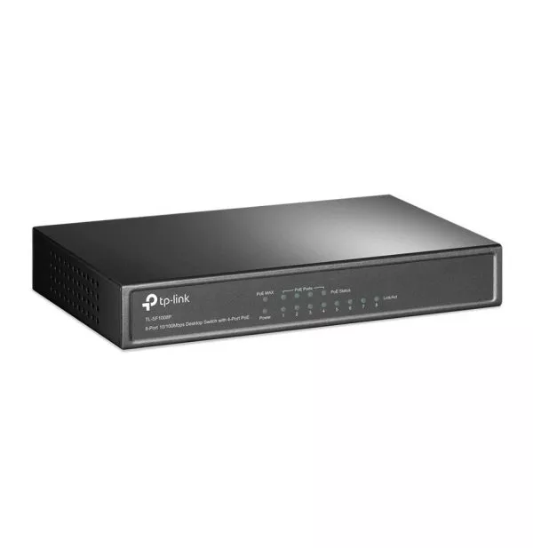 TP-Link TL-SF1008P Non-géré Fast Ethernet (10/100) Connexion Ethernet, supportant l'alimentation via ce port (PoE) Noir
