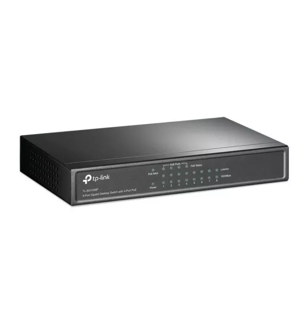 TP-Link TL-SG1008P Gigabit Ethernet (10/100/1000) Connexion Ethernet, supportant l'alimentation via ce port (PoE) Gris