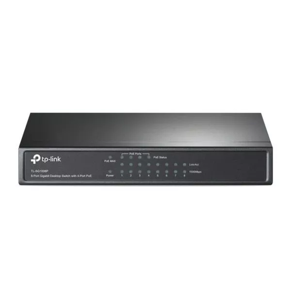 TP-Link TL-SG1008P Gigabit Ethernet (10/100/1000) Connexion Ethernet, supportant l'alimentation via ce port (PoE) Gris