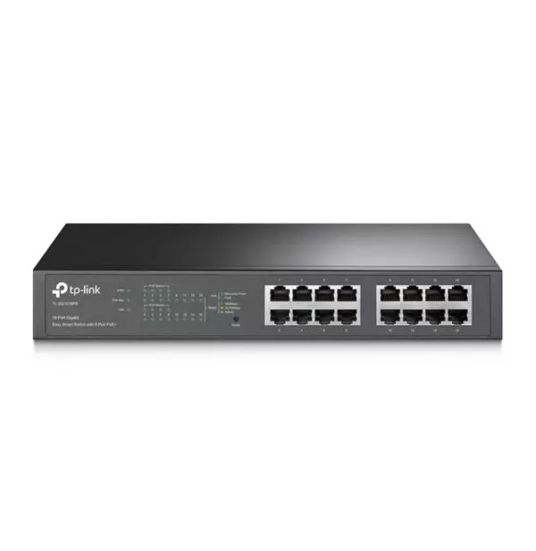 TP-Link TL-SG1016PE Géré L2 Gigabit Ethernet (10/100/1000) Connexion Ethernet, supportant l'alimentation via ce port (PoE) 1U