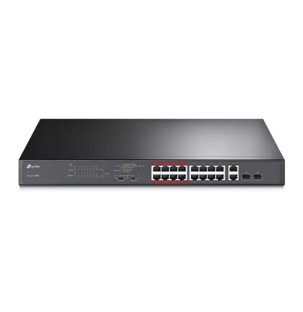TP-Link TL-SL1218MP Non-géré Fast Ethernet (10/100) Connexion Ethernet, supportant l'alimentation via ce port (PoE) 1U