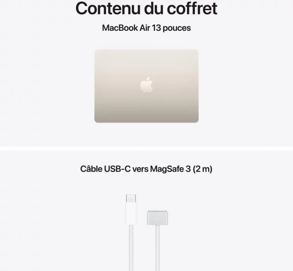 Apple MacBook Air 13 pouces M5 24 Go 1 To Lumière Stellaire (MDHD4FN/A)