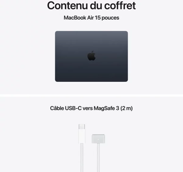 Apple MacBook Air 15 pouces M5 16 Go 512 Go Minuit (MDVH4FN/A)