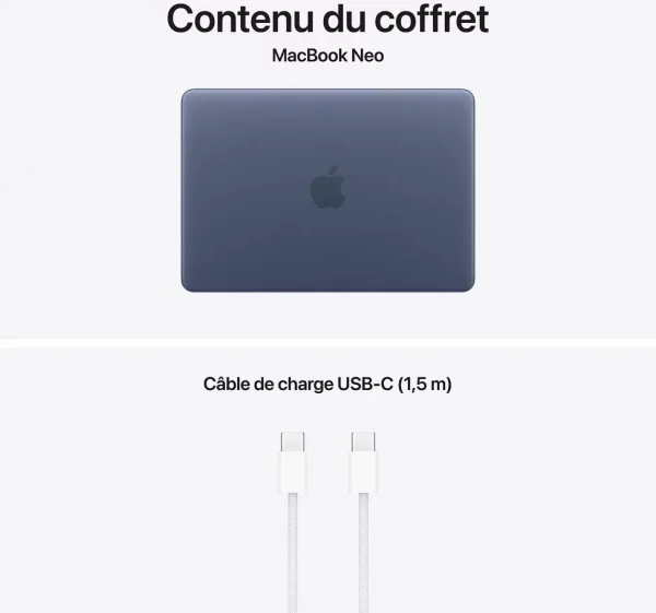 Apple MacBook Neo 13 pouces A18 Pro 8 Go 512 Go Indigo (MHFG4FN/A)