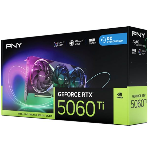 Carte graphique PNY GeForce RTX 5060 Ti EPIC-X RGB OC Triple Fan 8G (VCG5060T8TFXXPB1-O)