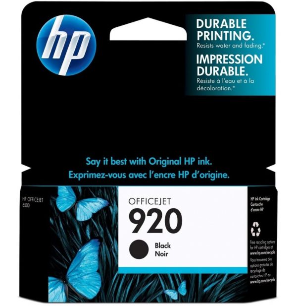 HP 920 Noir - Cartouche d'encre HP d'origine (CD971AE)