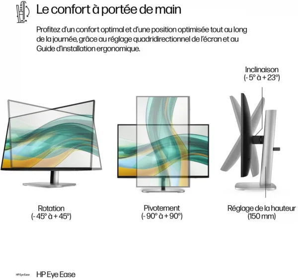 Écran 23.8" Full HD HP Series 5 Pro 524pf (9D9L6E9)
