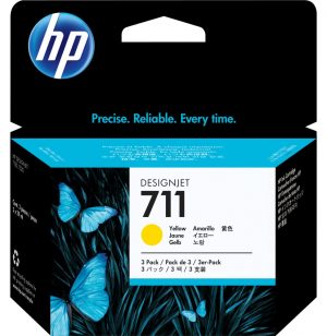 lot-de-3-cartouches-d-encre-jaune-29-ml-hp-711-cz136a HP 711 Jaune - Pack de 3 Cartouches d'encre HP d'origine (CZ136A)