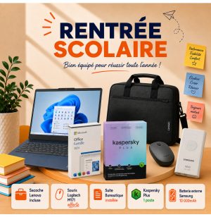 Pack Complet : PC Lenovo IdeaPad Slim 3 15IRH10 + Office Famille 2024 + Kaspersky + batterie Samsung + souris offerte