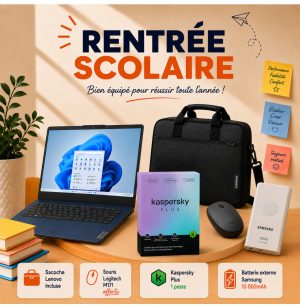 Pack Rentrée : PC Lenovo IdeaPad Slim 3 15IRH10 + Kaspersky Plus + batterie Samsung 10 000 mAh + souris M171 offerte