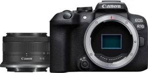 Appareil photo hybride Canon EOS R10 + objectif RF-S 18-45mm F4.5-6.3 IS STM (5331C010AA)