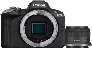 Appareil photo hybride Canon EOS R50 + objectif RF-S 18-45mm F4.5-6.3 IS STM (5811C013AA)