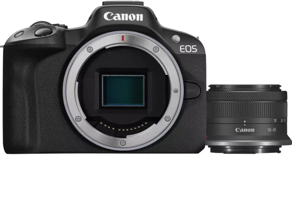 Appareil photo hybride Canon EOS R50 + objectif RF-S 18-45mm F4.5-6.3 IS STM (5811C013AA)