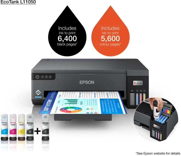 Epson EcoTank L11050 Imprimante A3 à réservoirs rechargeables (C11CK39403) Epson EcoTank L11050 Imprimante A3 à réservoirs rechargeables (C11CK39403)