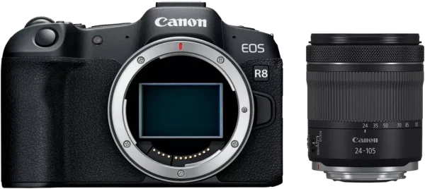 Appareil photo hybride Canon EOS R8 + Objectif RF24-105 F4-7.1 IS STM (5803C095)