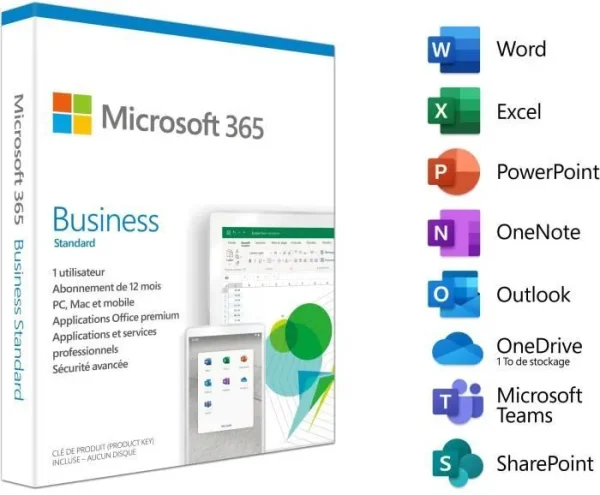 Microsoft 365 Business Standard — abonnement 1 an