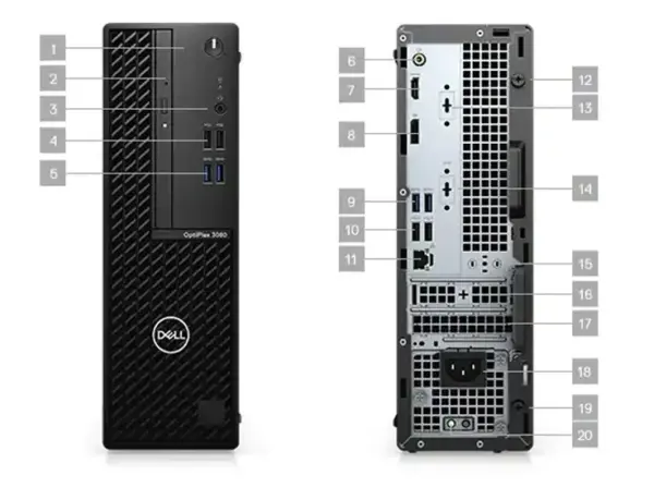ORDINATEUR DE BUREAU DELL OPTIPLEX 3080 MINI TOUR I3 (N002O3080MTEM_UBU)