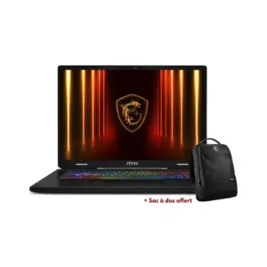 Ordinateur Portable MSI-CROSSHAIR 17 HX AI D2XWGKG-044MA – Ultra 7-255HX 8GB*2 DDR5 1TB SSD W11H + Sac offert (4711377361194)