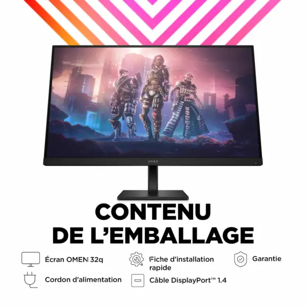 Ecran Moniteur HP OMEN 32Q Gaming QHD 31.5″ (780K0AS)