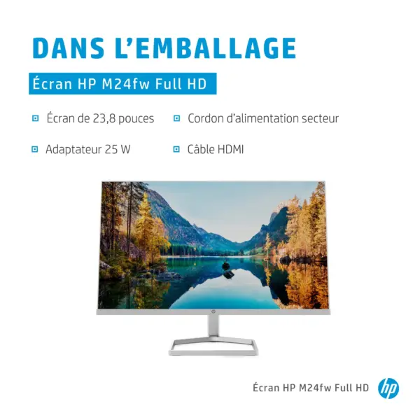 Moniteur Écran HP M24FW  FHD 23.8″ (2D9K1AS)
