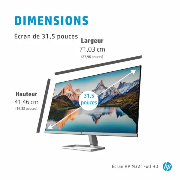 Moniteur Écran HP M32f 80CM 31.5″ (2H5M7AS)