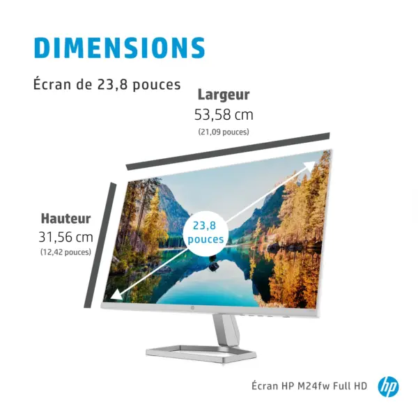 Moniteur Écran HP M24FW  FHD 23.8″ (2D9K1AS)