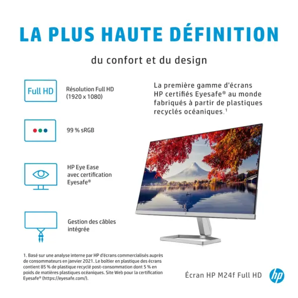 Moniteur Écran HP M24F  FHD23.8″ (2D9K0AS)