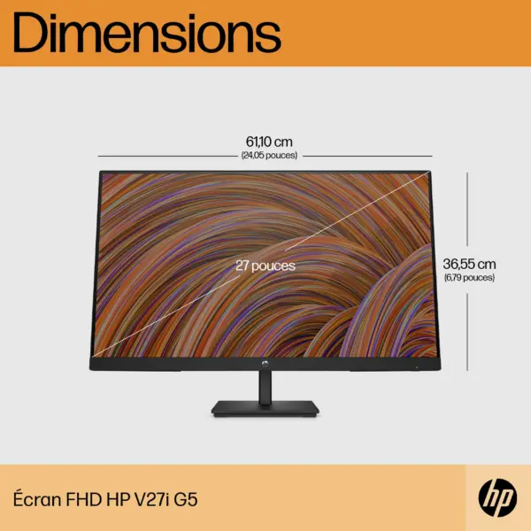 Ecran Moniteur 27″ Full HD HP V27i G5 (65P64AS)