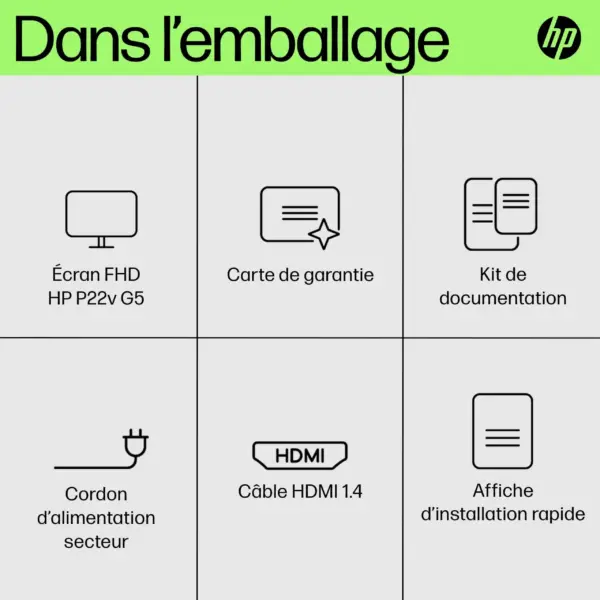 Écran 23,8″ Full HD HP P24 G5 (64X66AS)