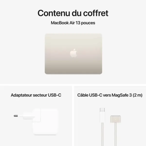 Apple MacBook Air M4 13 pouces (2025) Lumière stellaire 24Go/512 Go (MC6A4FN/A) Apple MacBook Air M4 13 pouces (2025) Lumière stellaire 24Go/512 Go (MC6A4FN/A)