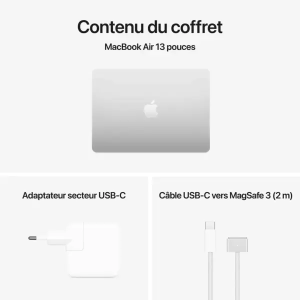Apple MacBook Air M4 13 pouces (2025) Silver 16Go/256 Go (MW0W3FN/A)