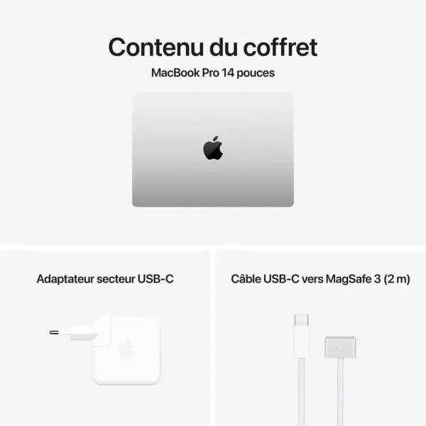 Apple MacBook Pro M4 14″ Argent 16 Go/1 To (MW2X3FN/A) Apple MacBook Pro M4 14″ Argent 16 Go/1 To (MW2X3FN/A)