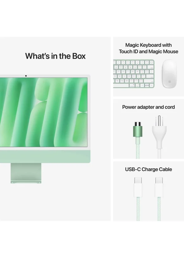 Apple iMac M4 (2024) 24″ 16 Go 512 Go Vert (MWV03FN/A)