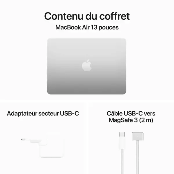 Apple MacBook Air M3 13 pouces (2024) Argent 16Go/512 Go (MXCT3FN/A)