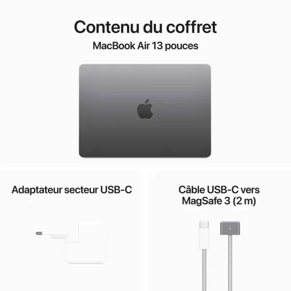 Apple MacBook Air M3 13 pouces (2024) Gris sidéral 16 Go/256 Go (MC8G4FN/A)