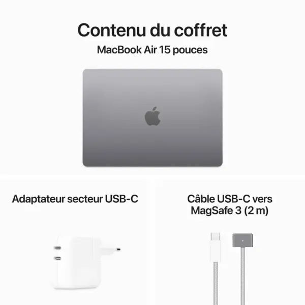 Apple MacBook Air M3 15 pouces (2024) Gris sidéral 16 Go/256 Go (MC9D4FN/A)